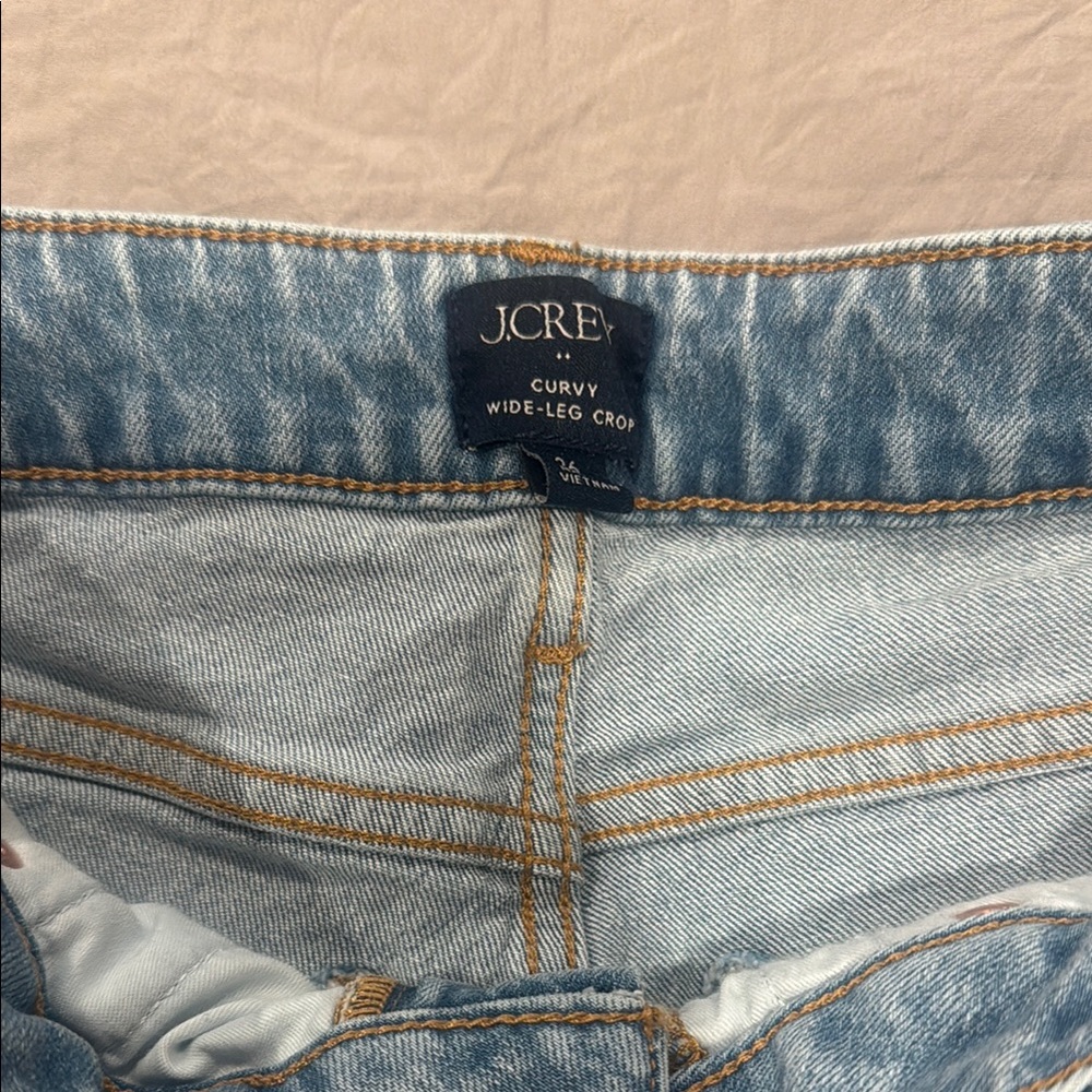 J. Crew Light Blue Curvy Wide-Leg Crop Jeans